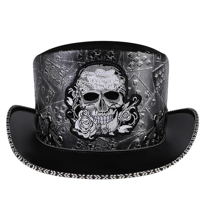 Halloween Vintage Knight Skull Embroidered Dome Magic Hat Party Hat