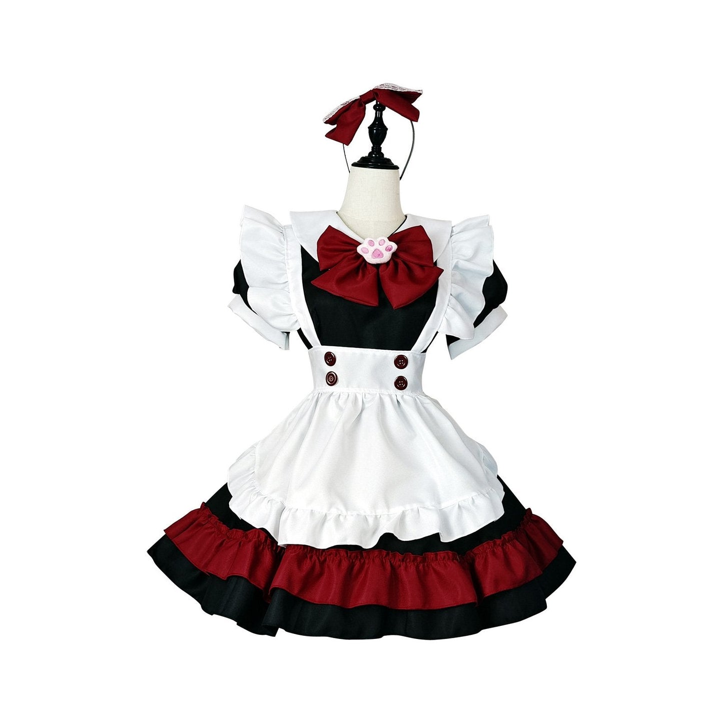 Halloween Vampire Deviruchi Maid Lolita Gothic Black Red Maid Cos Anime RPG