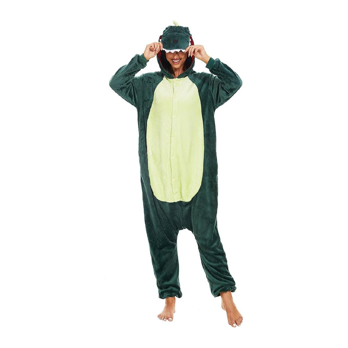 Flannel One-Piece Dinosaur & Sherpa Pyjamas