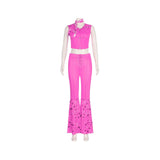 Barbie Pink Cosplay Set Retro Disco Outfit for Women