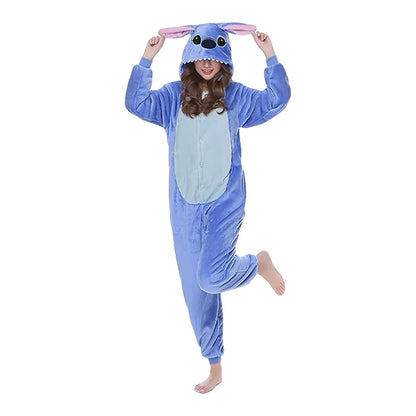 Flannel Parent-Child One-Piece Animal Pyjamas