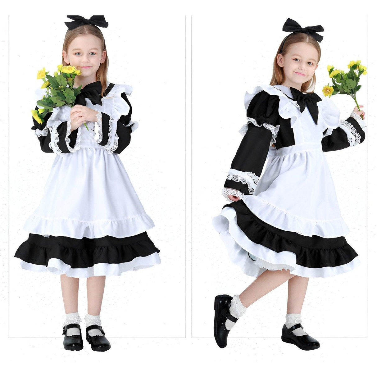 Fairy Tales Fantasy Wonderland Blue Maid Halloween Costume Princess Dress Cosplay Girls Costume - Aimall