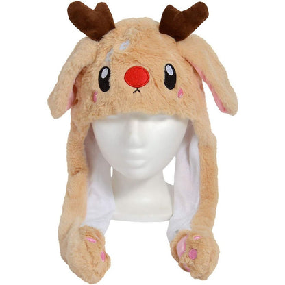 Interactive Christmas Plush Ear Moving Hats