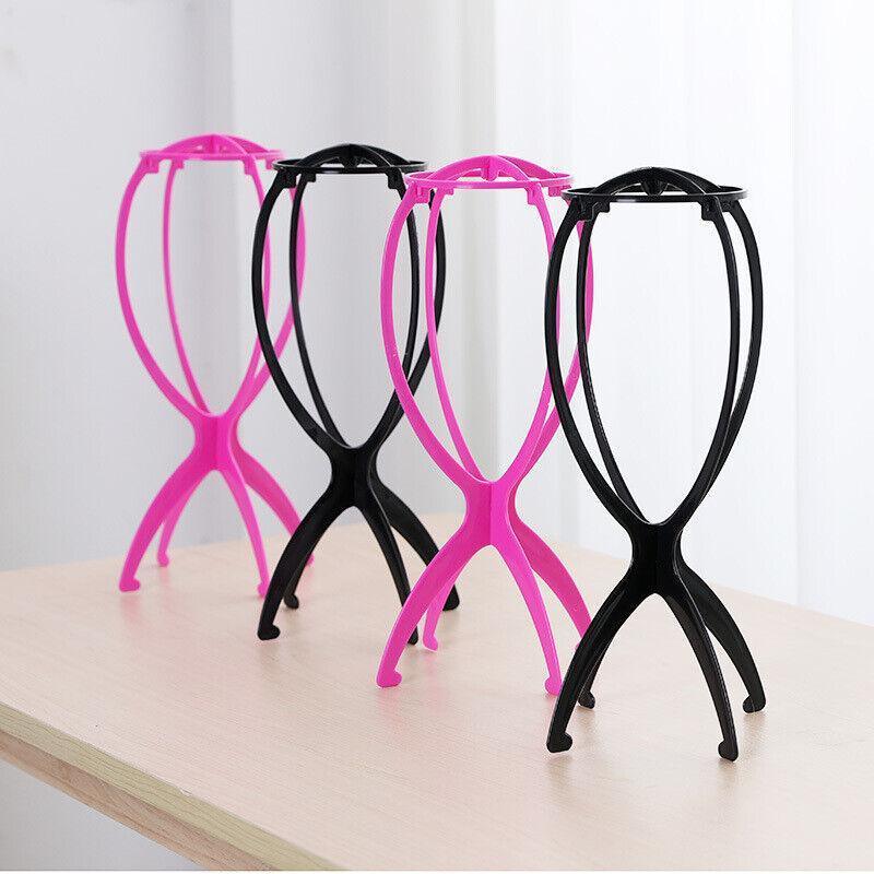 Collapsible & Portable Design Pink Wig Stand