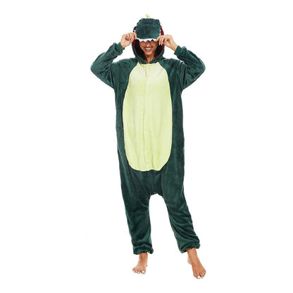 Flannel One-Piece Dinosaur & Sherpa Pyjamas