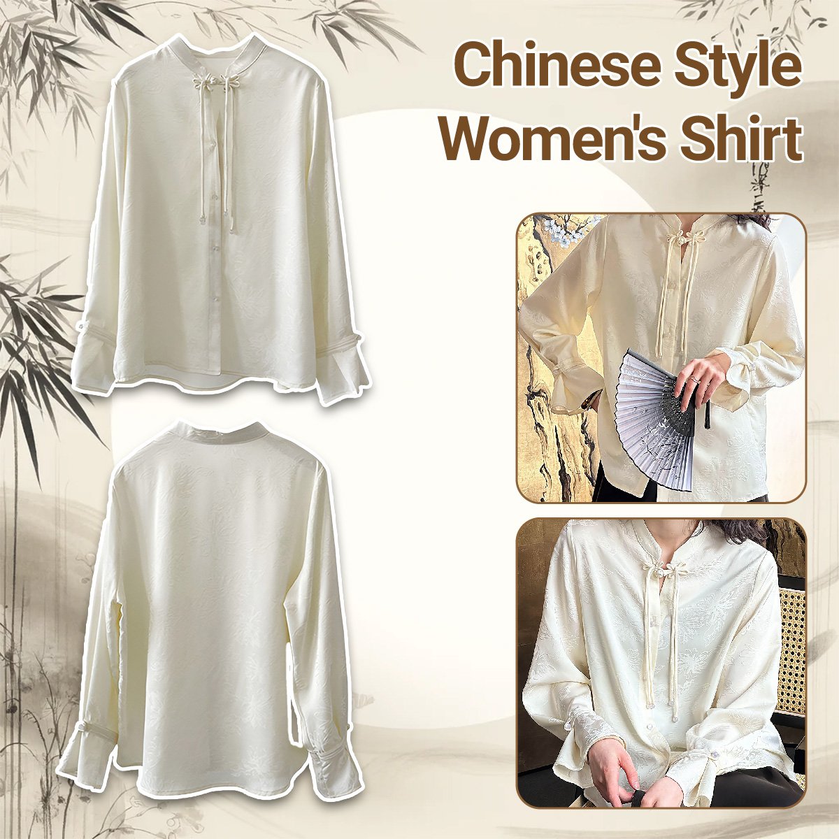 Chinese Style Women's Shirt Long Sleeve Blouse
