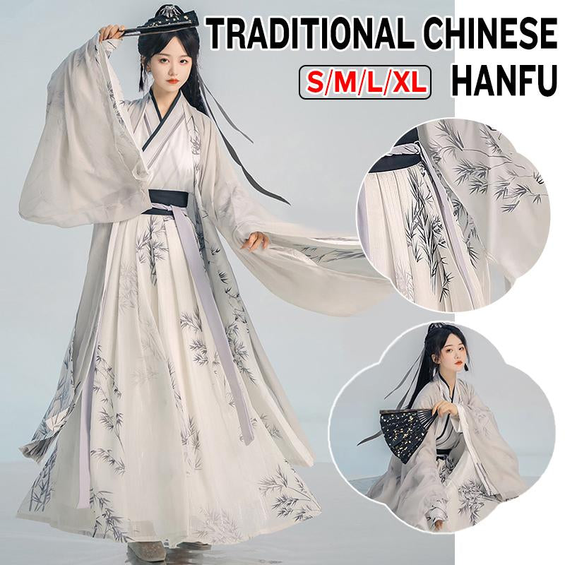 Traditional Chinese Clothing Hanfu Dress with bamboo pattern