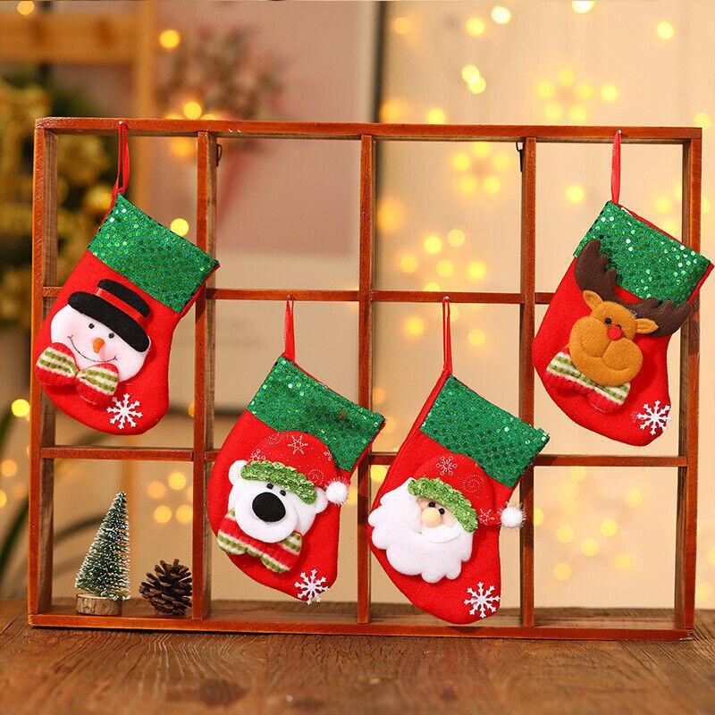 Christmas Stocking Socks Ornament Xmas Tree Party Hanging Gift Candy Bags Decor - Aimall