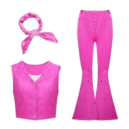 Barbie Pink Cosplay Set Retro Disco Outfit for Women