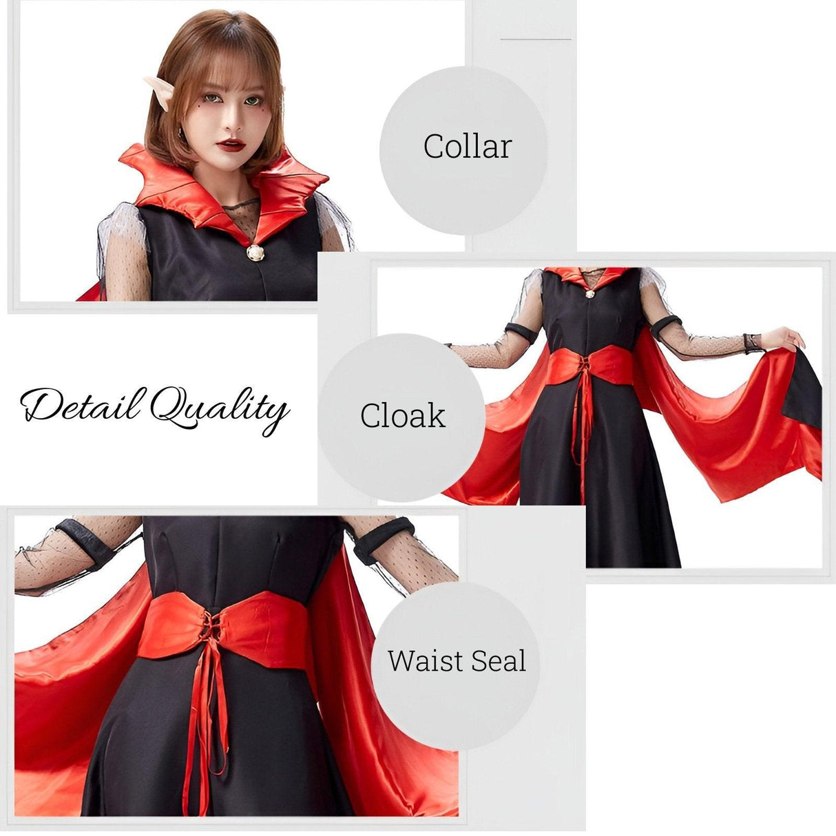 Halloween Costume Queen Dress Ampire Costume Vampire Bat Night Bar Devil Costume - Aimall