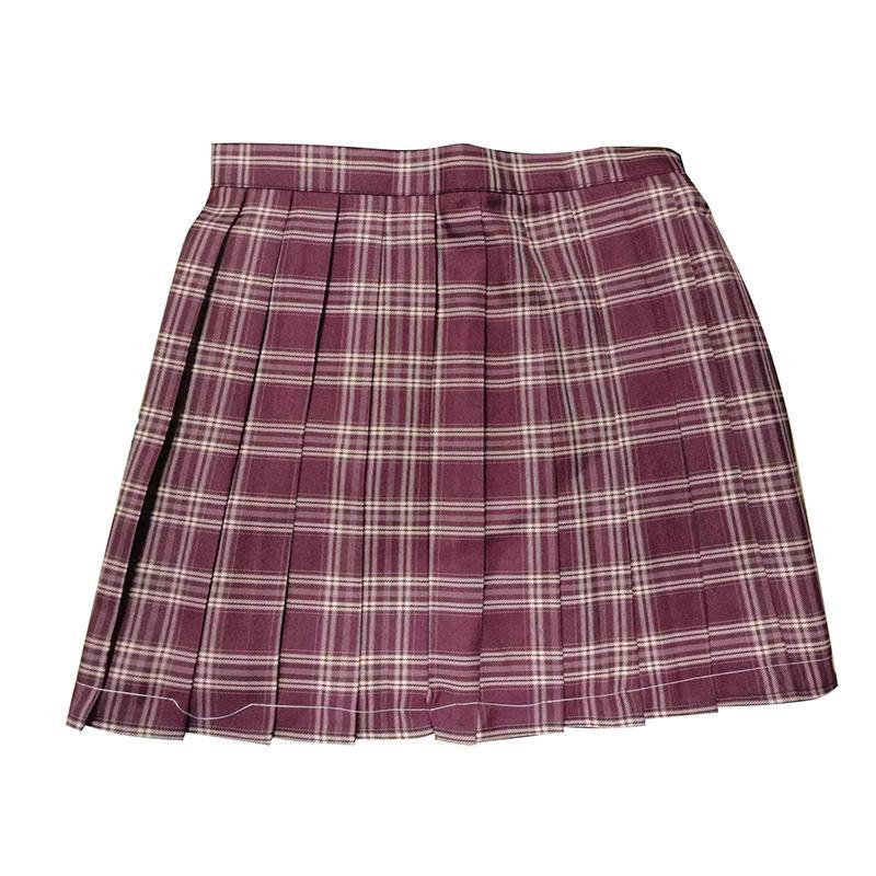 Womens Retro Tartan Pleated Mini Skirt Ladies High Waist Plaid Print Short Skirt - Aimall