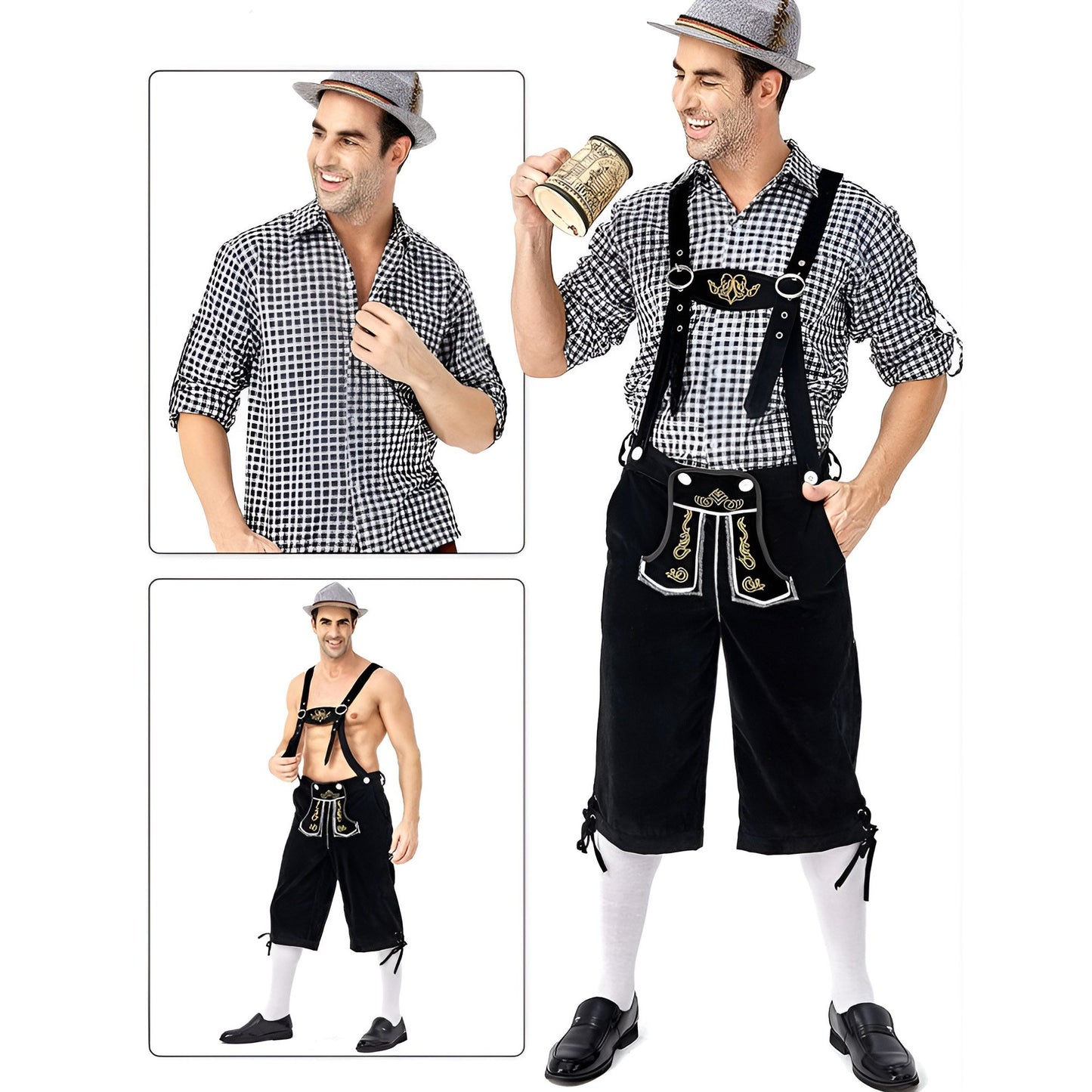 Traditional Bavarian Oktoberfest Lederhosen Outfit