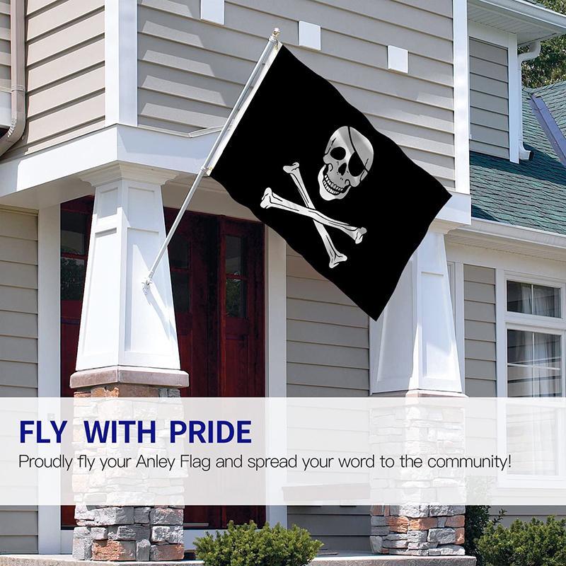 Skull and Crossbones Jolly Roger Pirate Flag Outdoor Banner 90x150cm Crossed - Aimall