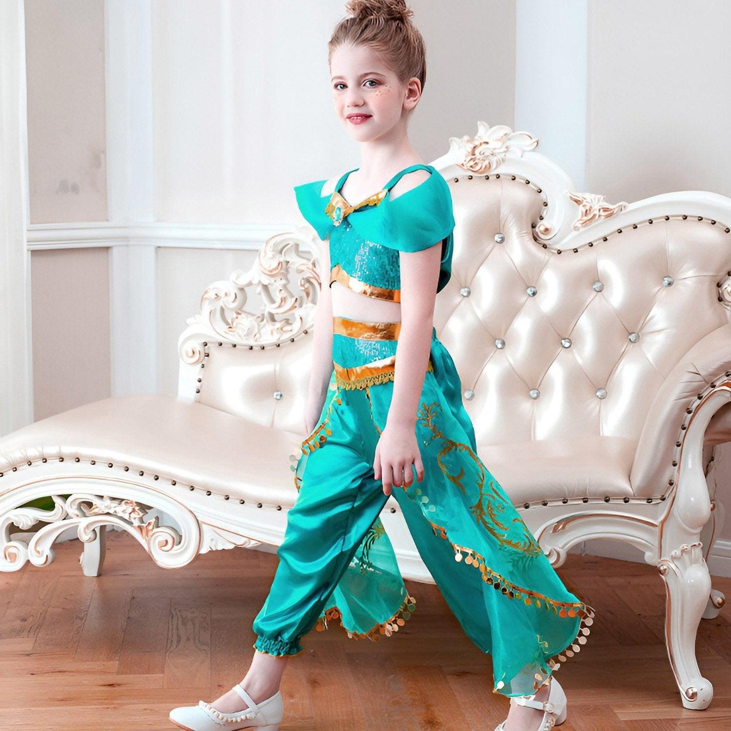 Jasmine Princess dress Aladdin Magic lamp princess dress set AU - Aimall