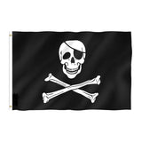 Skull and Crossbones Jolly Roger Pirate Flag Outdoor Banner 90x150cm Crossed - Aimall