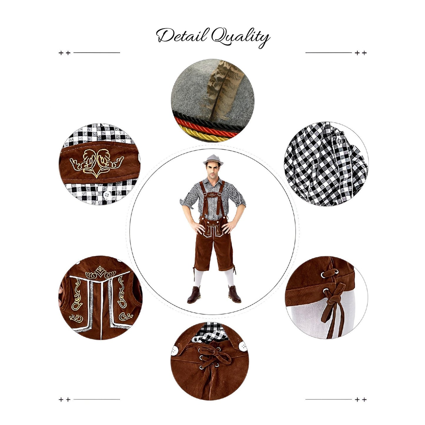 Traditional Bavarian Oktoberfest Lederhosen Outfit