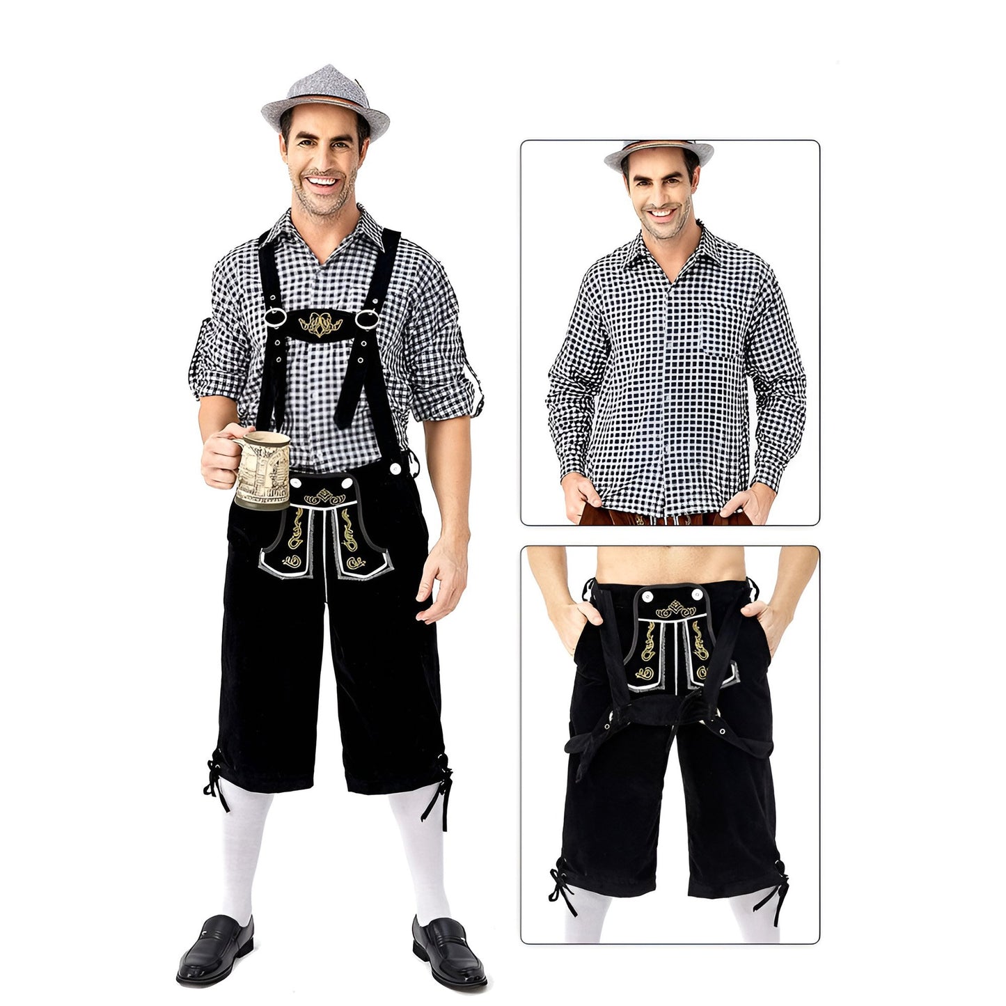 Traditional Bavarian Oktoberfest Lederhosen Outfit