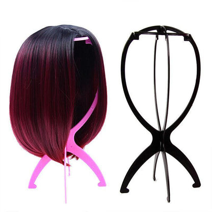 Collapsible & Portable Design Pink Wig Stand