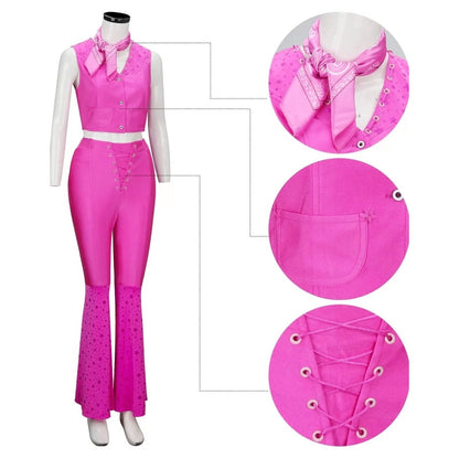 Barbie Pink Cosplay Set Retro Disco Outfit for Women