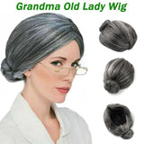 Authentic Grey white Granny Wig