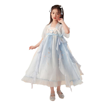 Girls Blue Hanfu Dress