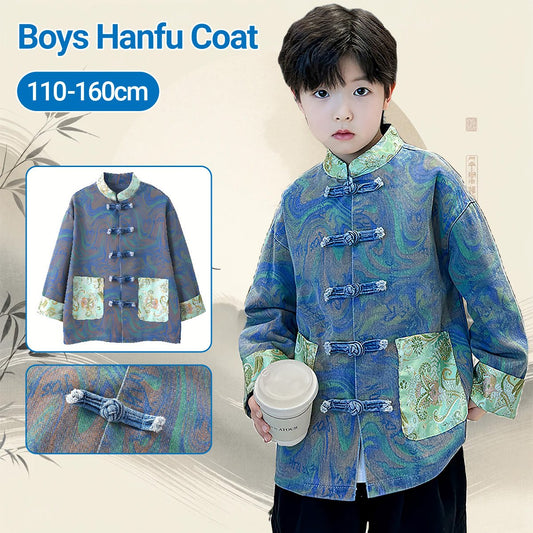 Boys Chinese Jacket with embroidered traditional Hanfu coat