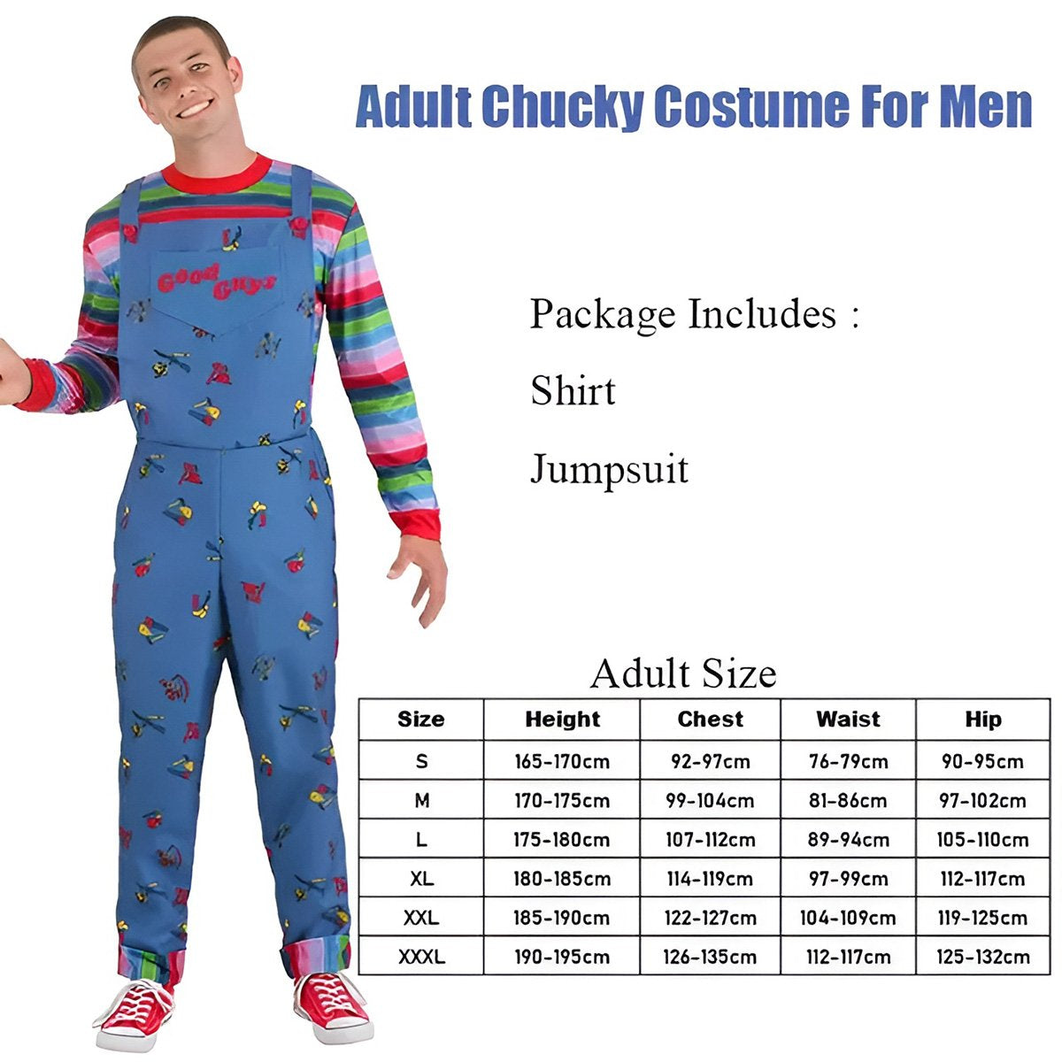 Chucky Cosplay Costume For Mens