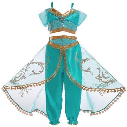 Jasmine Princess dress Aladdin Magic lamp princess dress set AU - Aimall