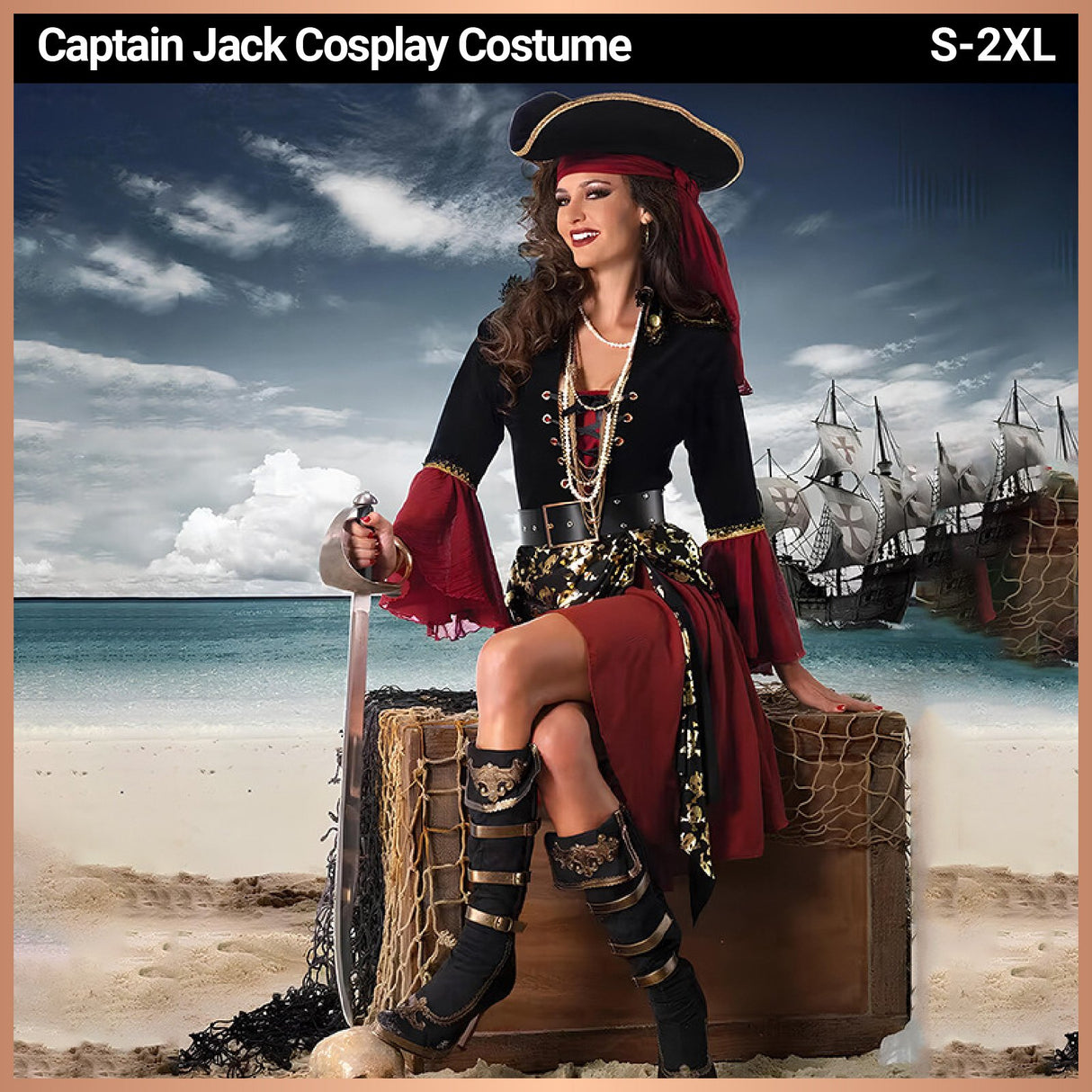 Captain Jack Female Pirate Cosplay Costume