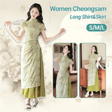 Elegant Long Shirt and Skirt Cheongsam
