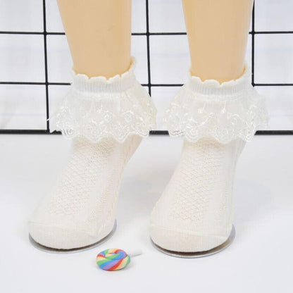 Chic Lace-Trimmed Princess Short Socks