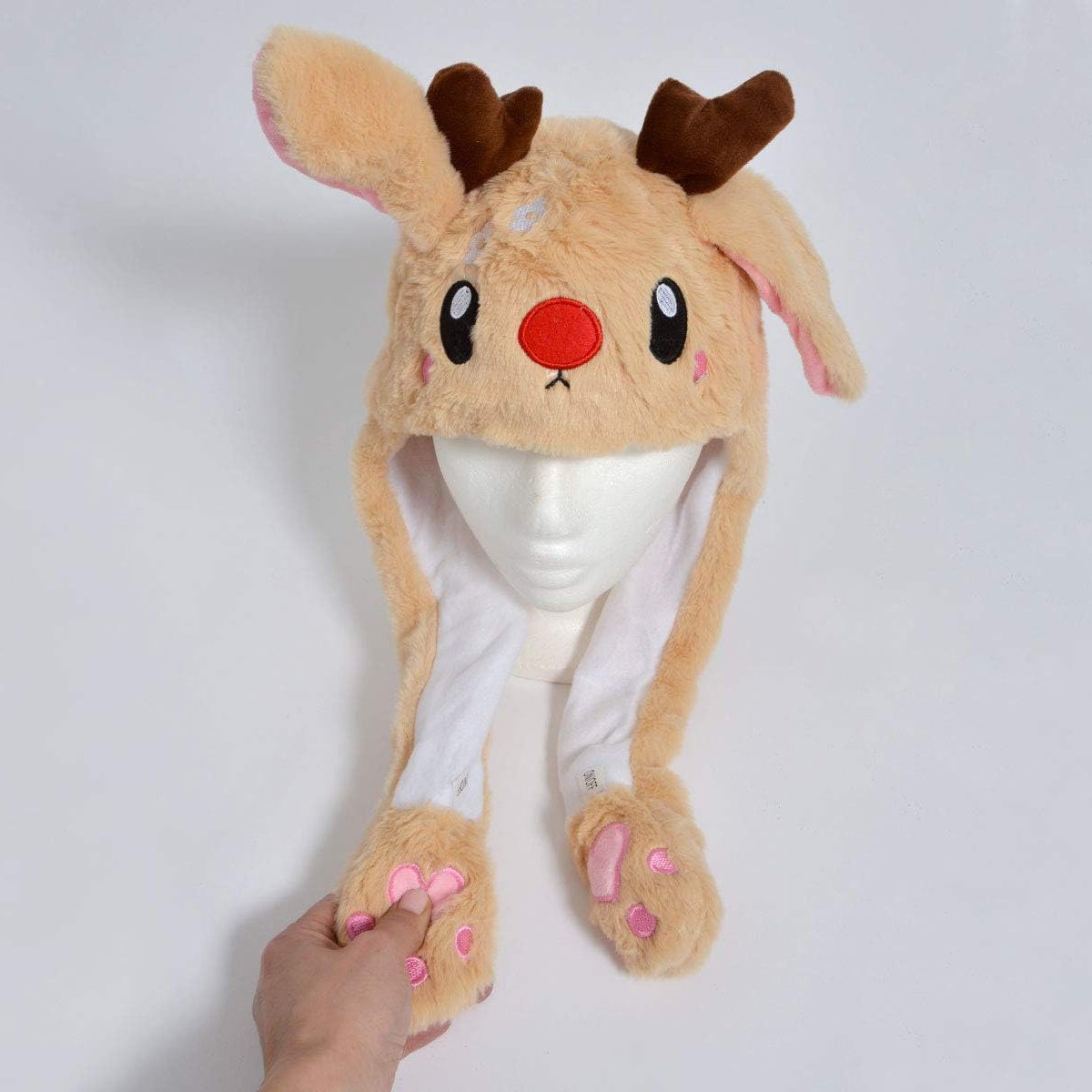 Interactive Christmas Plush Ear Moving Hats