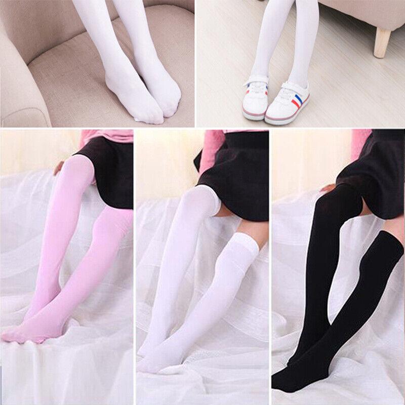 Girls Solid Color Long Socks Over Knee Thigh High Stockings