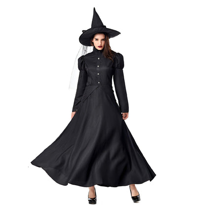 Wizard Of Oz Halloween Costume Stage Performance Adult Cosplay Black Witch Witch Play Parent-Child Costume - Aimall