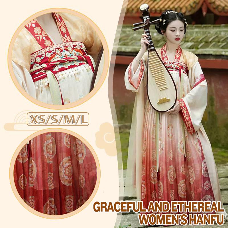 Chinese Traditional Dress Hanfu with floral patterns