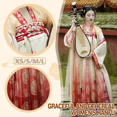 Chinese Traditional Dress Hanfu with floral patterns