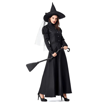 Wizard Of Oz Halloween Costume Stage Performance Adult Cosplay Black Witch Witch Play Parent-Child Costume - Aimall