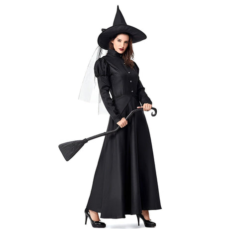 Wizard Of Oz Halloween Costume Stage Performance Adult Cosplay Black Witch Witch Play Parent-Child Costume - Aimall