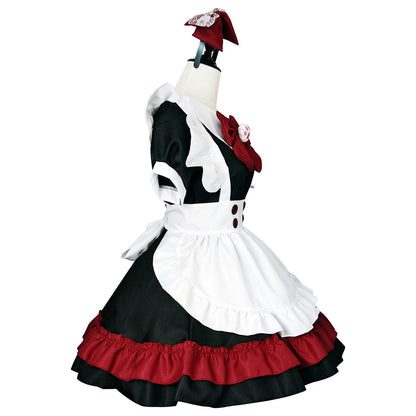 Halloween Vampire Deviruchi Maid Lolita Gothic Black Red Maid Cos Anime RPG