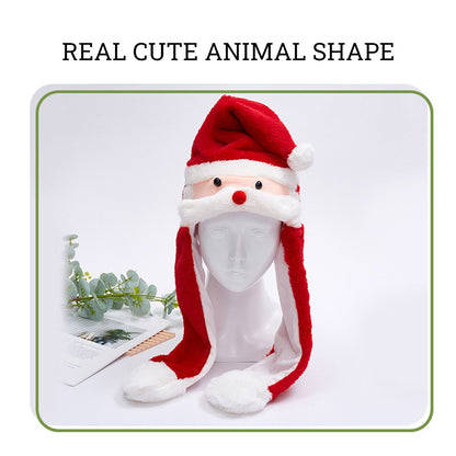 Interactive Christmas Plush Ear Moving Hats