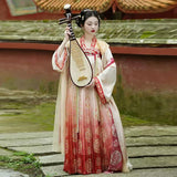 Chinese Traditional Dress Hanfu with floral patterns