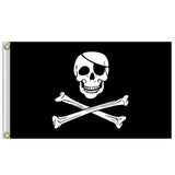 Skull and Crossbones Jolly Roger Pirate Flag Outdoor Banner 90x150cm Crossed - Aimall