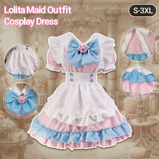 Super Cute Big Bow Lolita Dress Maid Outfit