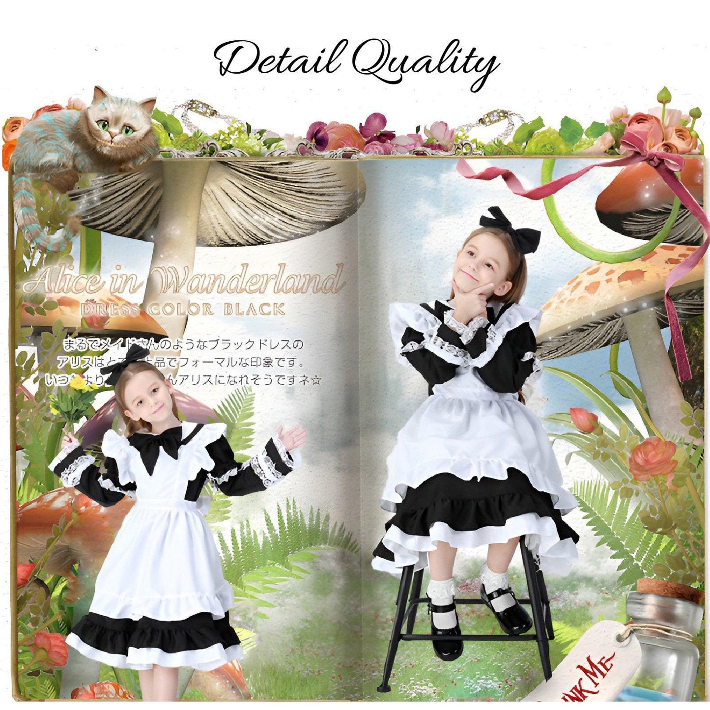 Fairy Tales Fantasy Wonderland Blue Maid Halloween Costume Princess Dress Cosplay Girls Costume - Aimall