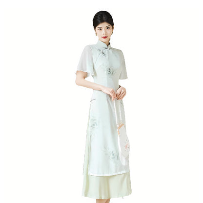 Elegant Floral Cheongsam Dress