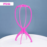Collapsible & Portable Design Pink Wig Stand