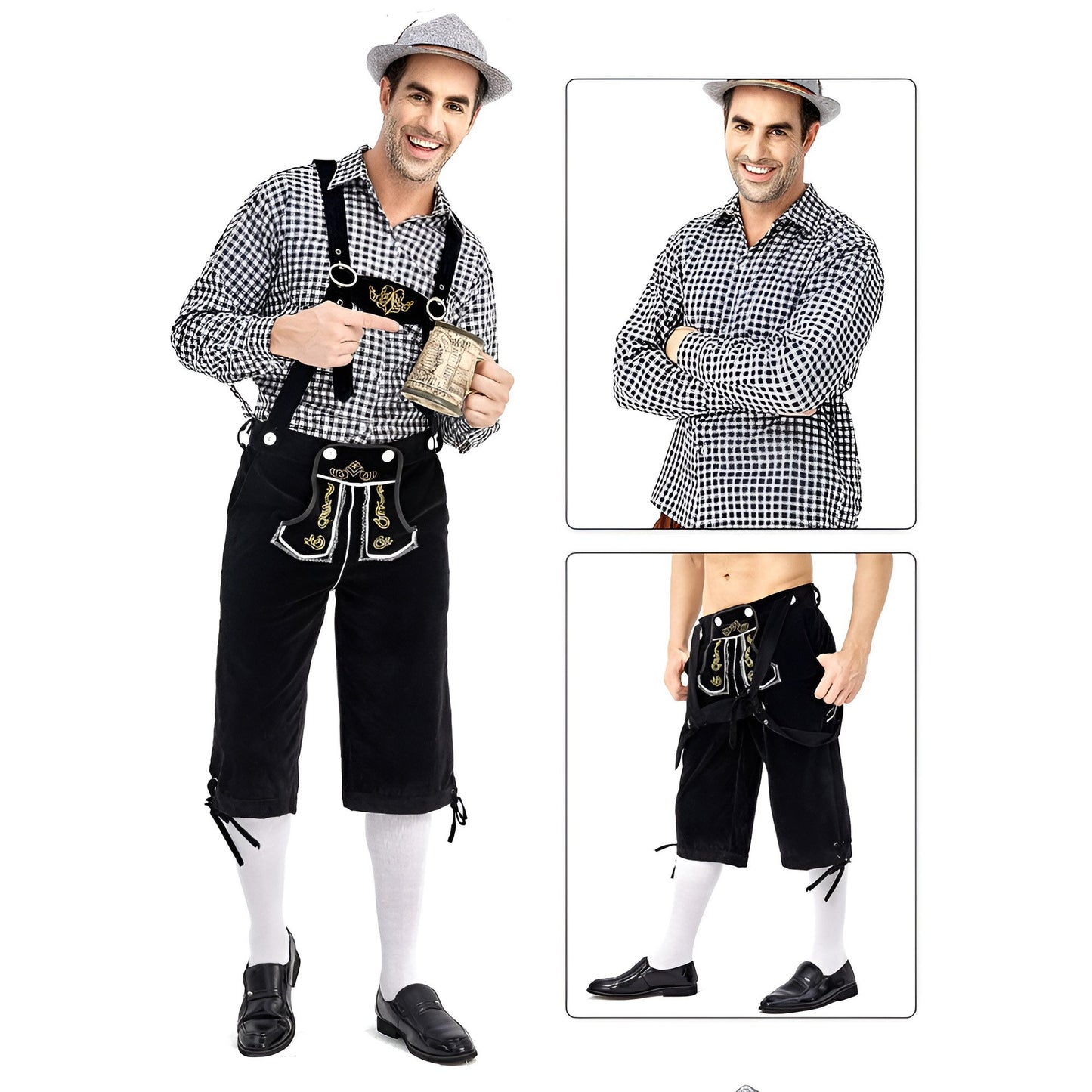 Traditional Bavarian Oktoberfest Lederhosen Outfit