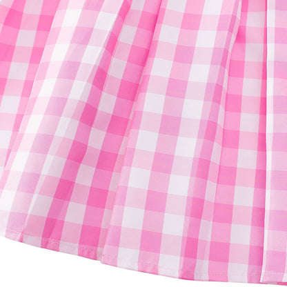 Barbie Cosplay Adult Pink Gingham Summer Dress Set