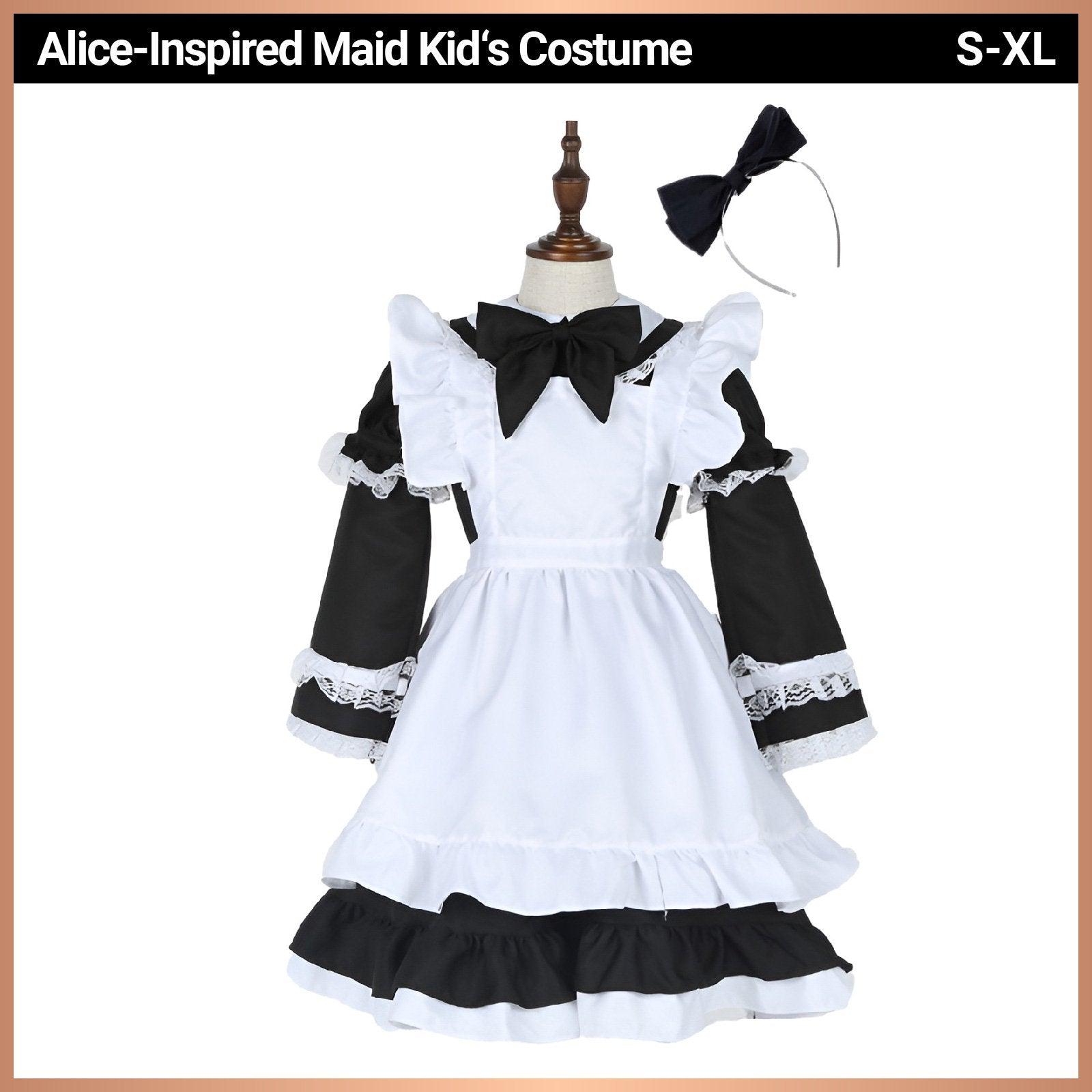 Fairy Tales Fantasy Wonderland Blue Maid Halloween Costume Princess Dress Cosplay Girls Costume - Aimall