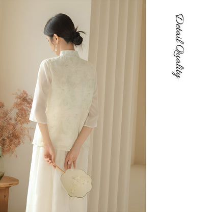 Traditional Chinese Oblique Lapel Blouse